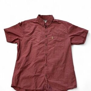 Columbia Men's Red Short Sleeve Button Up Cotton Shirt Men's XXL